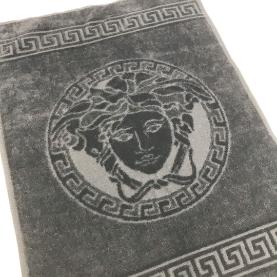 VERSACE towel cotton black Medusa mens Used Authentic