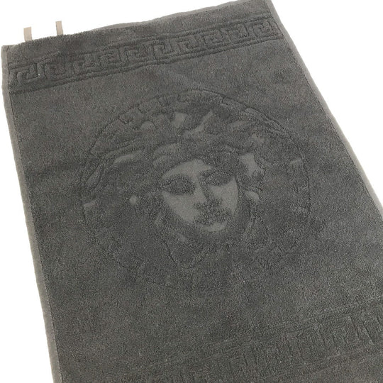 VERSACE towel cotton black Medusa mens Used Authentic