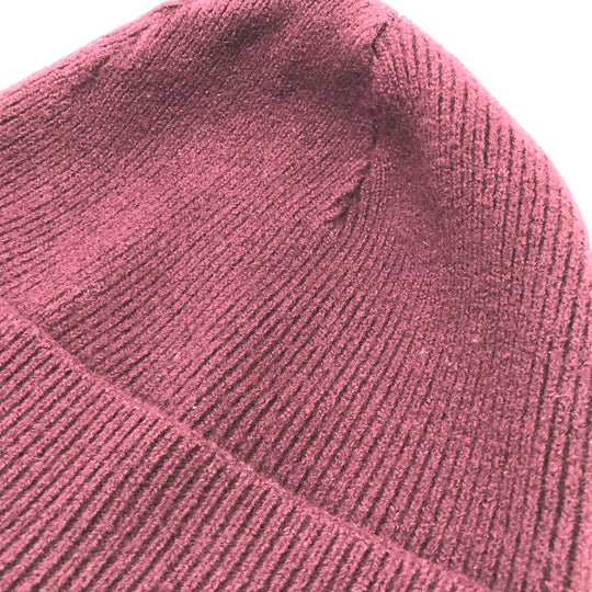 VERSACE Knit hat wool wine-red logo Beanie unisex(Unisex) Used Authentic