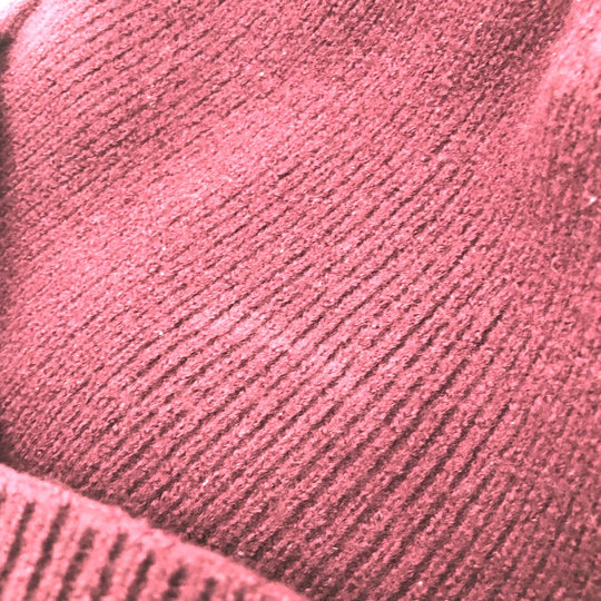 VERSACE Knit hat wool wine-red logo Beanie unisex(Unisex) Used Authentic