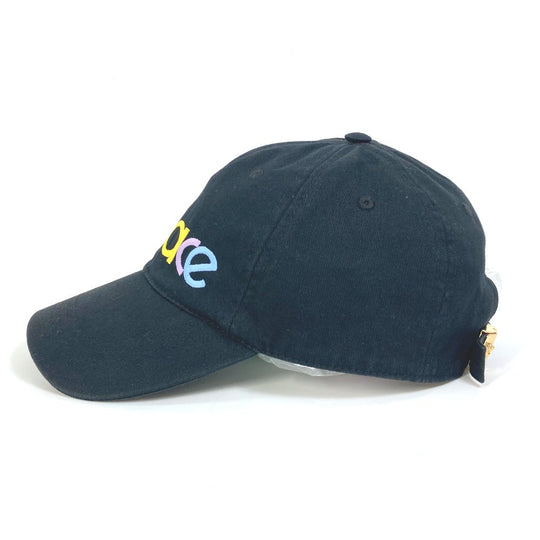 VERSACE cap cotton black Rainbow Logo embroidery mens 58 Used Authentic