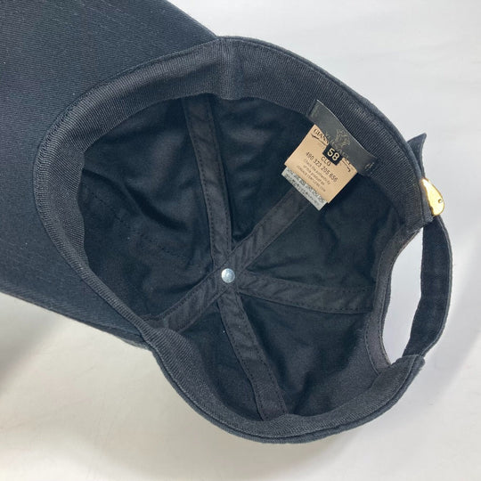 VERSACE cap cotton black Rainbow Logo embroidery mens 58 Used Authentic