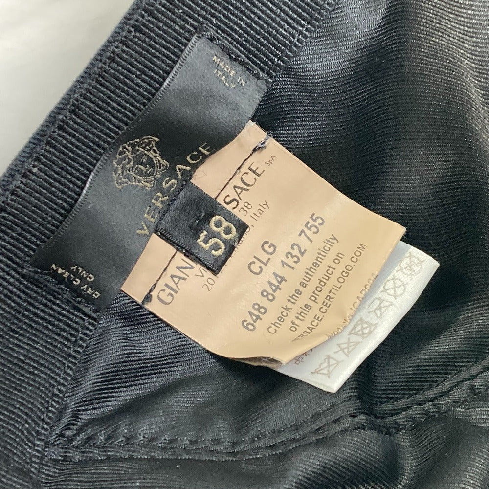 VERSACE cap cotton black By color logo Women 58 Used Authentic