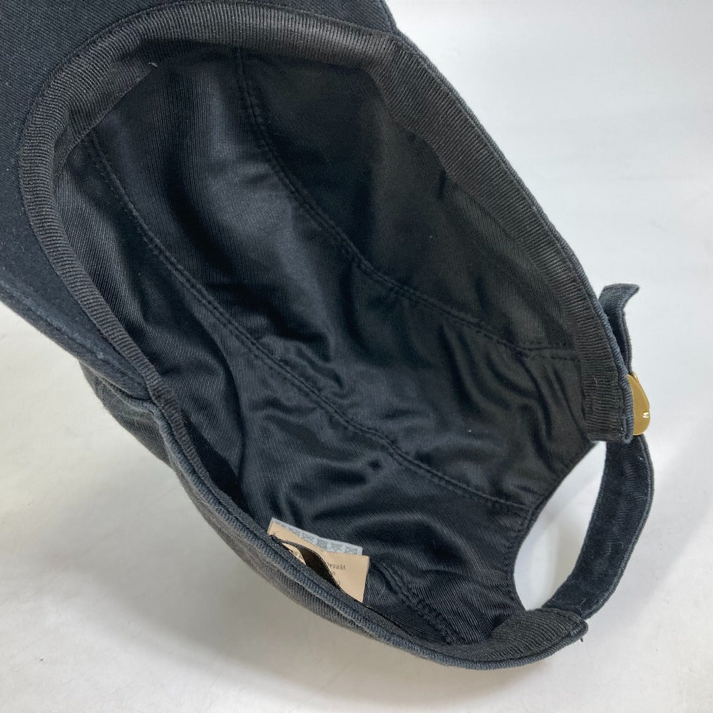 VERSACE cap cotton black By color logo Women 58 Used Authentic