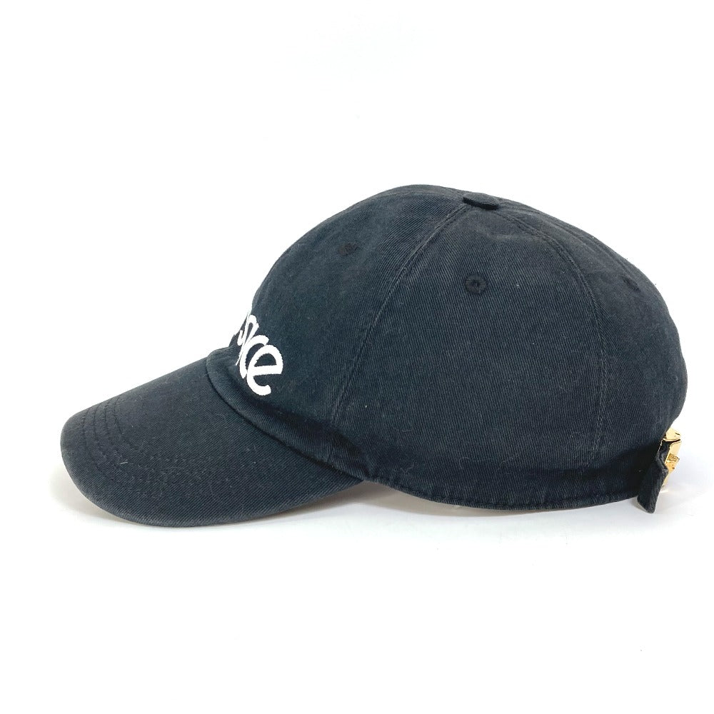 VERSACE cap cotton black By color logo Women 58 Used Authentic