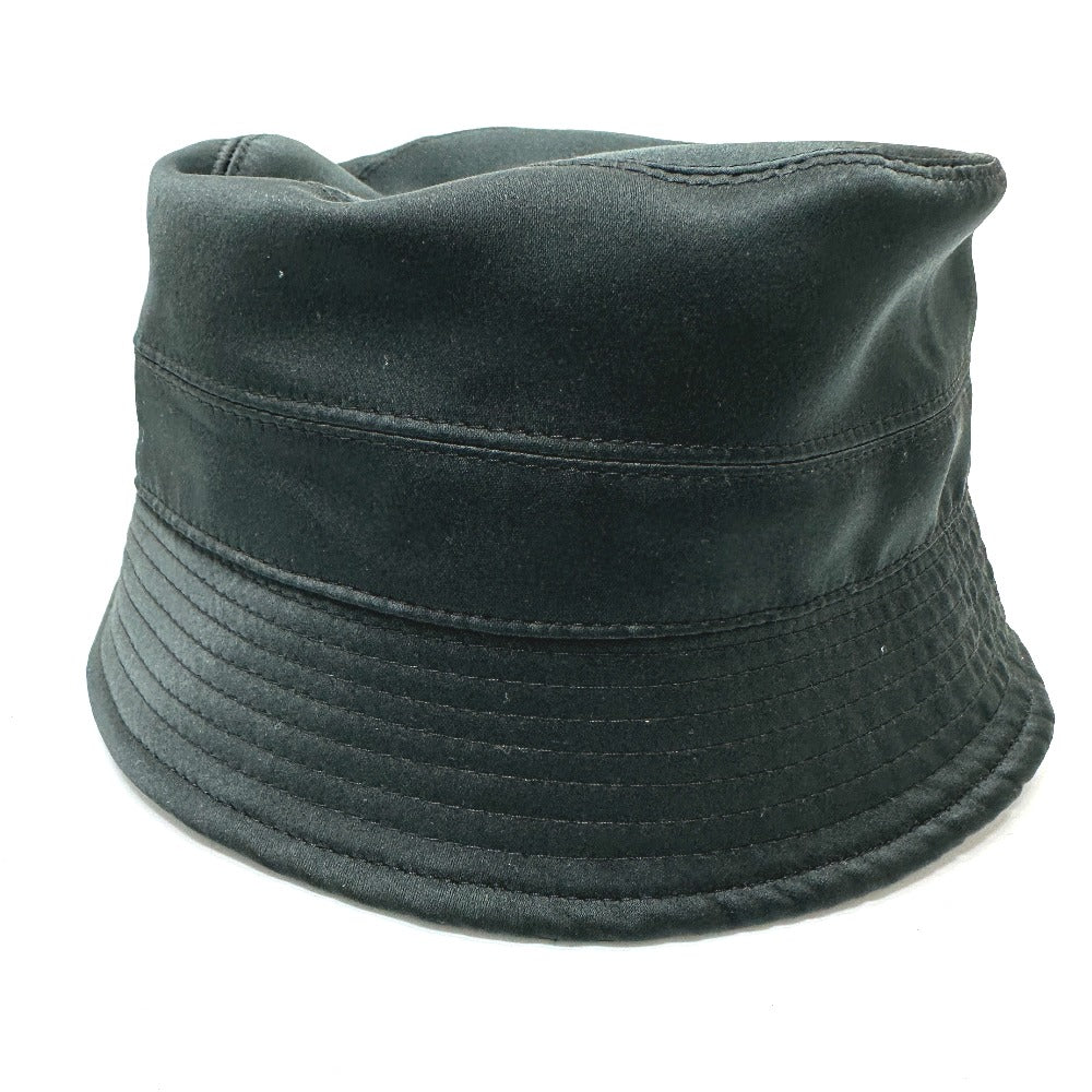 VERSACE hat polyester black Hat Hat Bucket Hat Bob Hat Rubber logo mens 57 Used Authentic