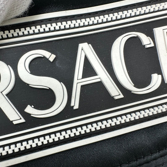 VERSACE hat polyester black Hat Hat Bucket Hat Bob Hat Rubber logo mens 57 Used Authentic