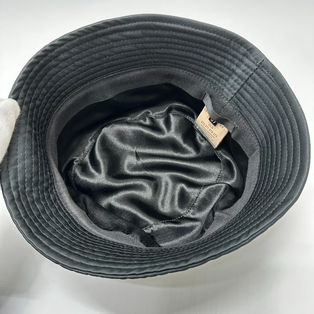 VERSACE hat polyester black Hat Hat Bucket Hat Bob Hat Rubber logo mens 57 Used Authentic
