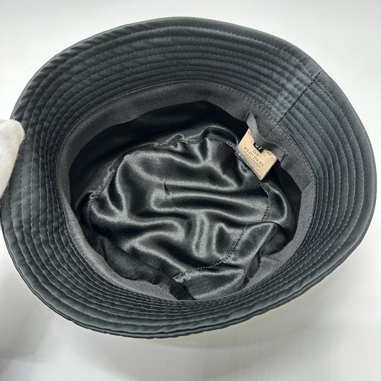 VERSACE hat polyester black Hat Hat Bucket Hat Bob Hat Rubber logo mens 57 Used Authentic