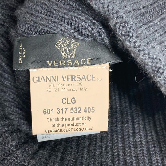 VERSACE Knit hat wool gray beanie hat knit hat knit cap Medusa Women Used Authentic