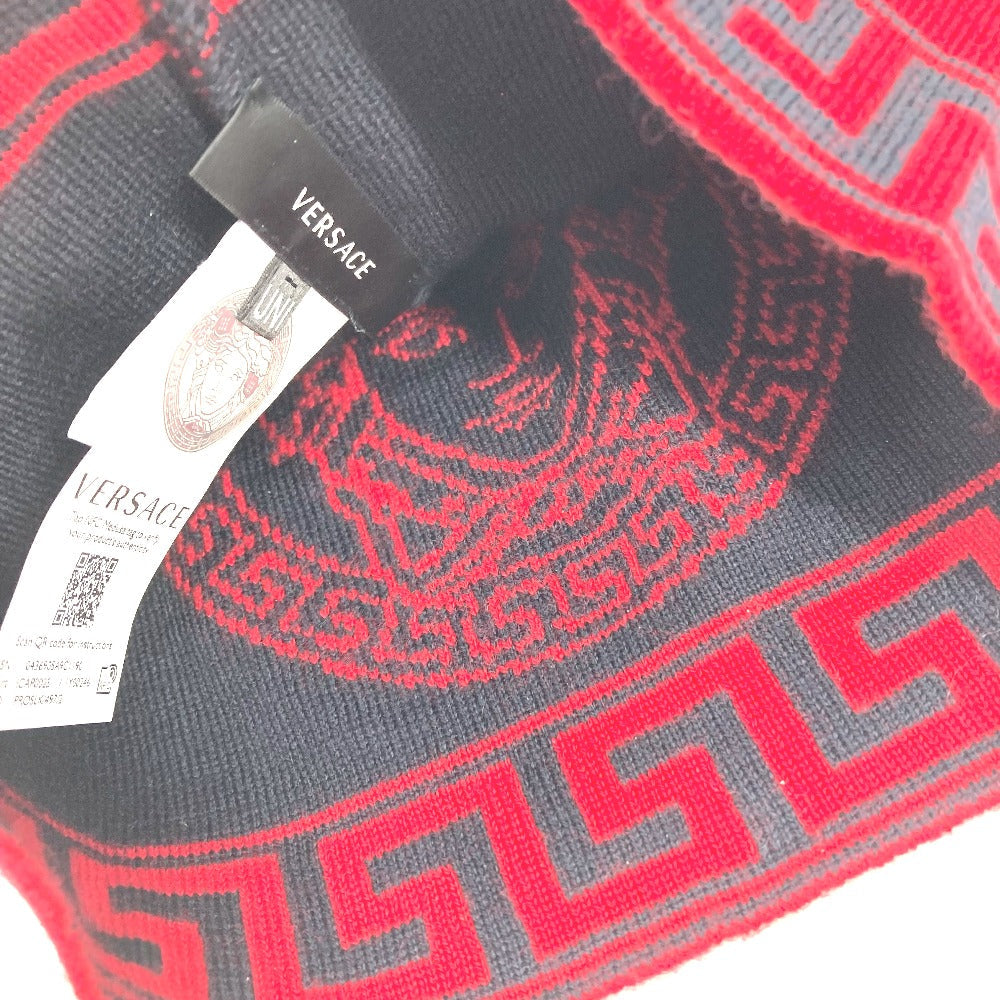 VERSACE Knit hat wool Red Medusa mens Used Authentic