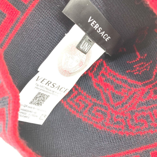 VERSACE Knit hat wool Red Medusa mens Used Authentic