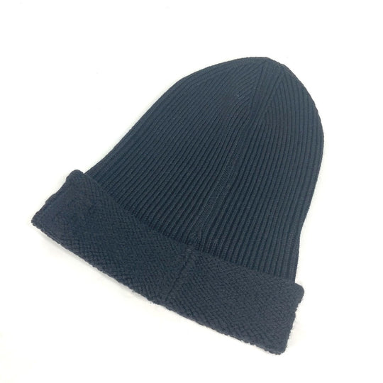 VERSACE Knit hat wool black logo mens Used Authentic