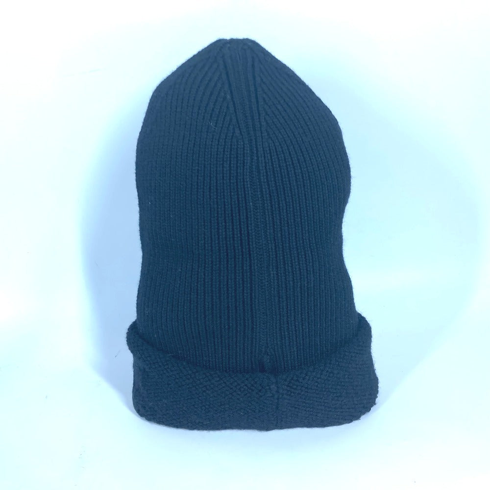 VERSACE Knit hat wool black logo mens Used Authentic