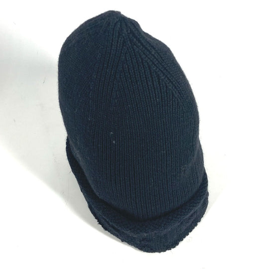 VERSACE Knit hat wool black logo mens Used Authentic