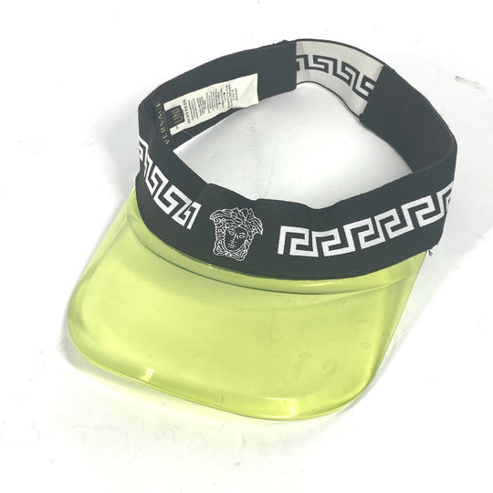 VERSACE Sun visor , Chloride Plastics yellow Medusa logo Women Used Authentic