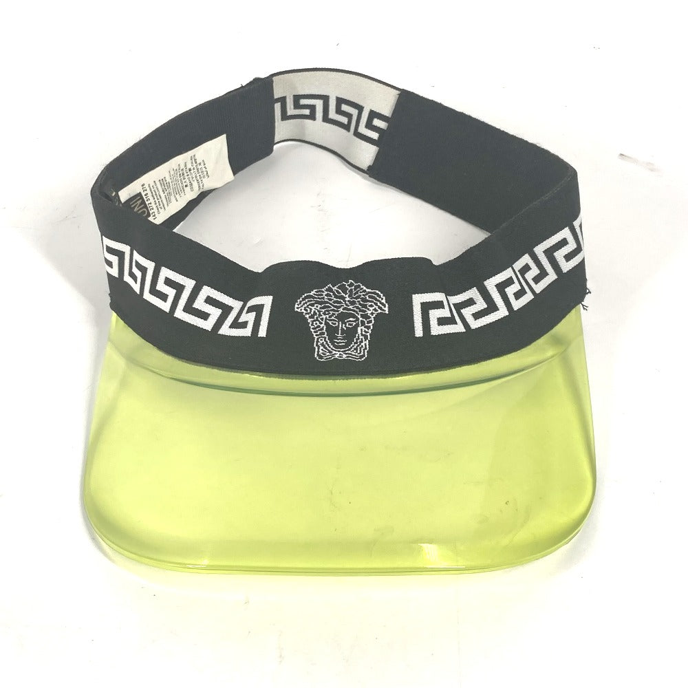 VERSACE Sun visor , Chloride Plastics yellow Medusa logo Women Used Authentic