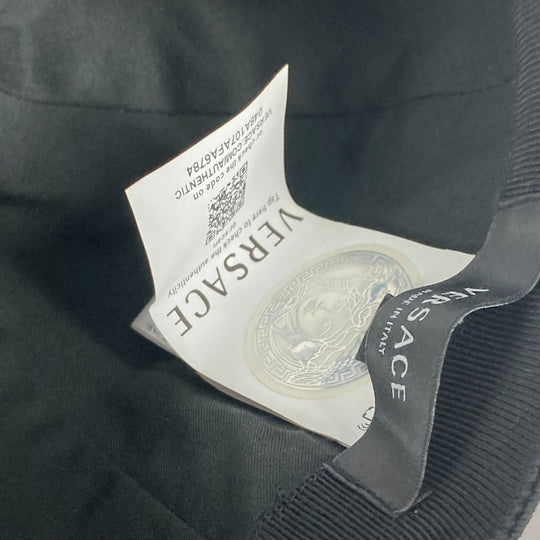VERSACE cap cotton black Medusa logo mens 59 Used Authentic