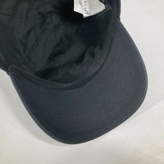 VERSACE cap cotton black Medusa logo mens 59 Used Authentic