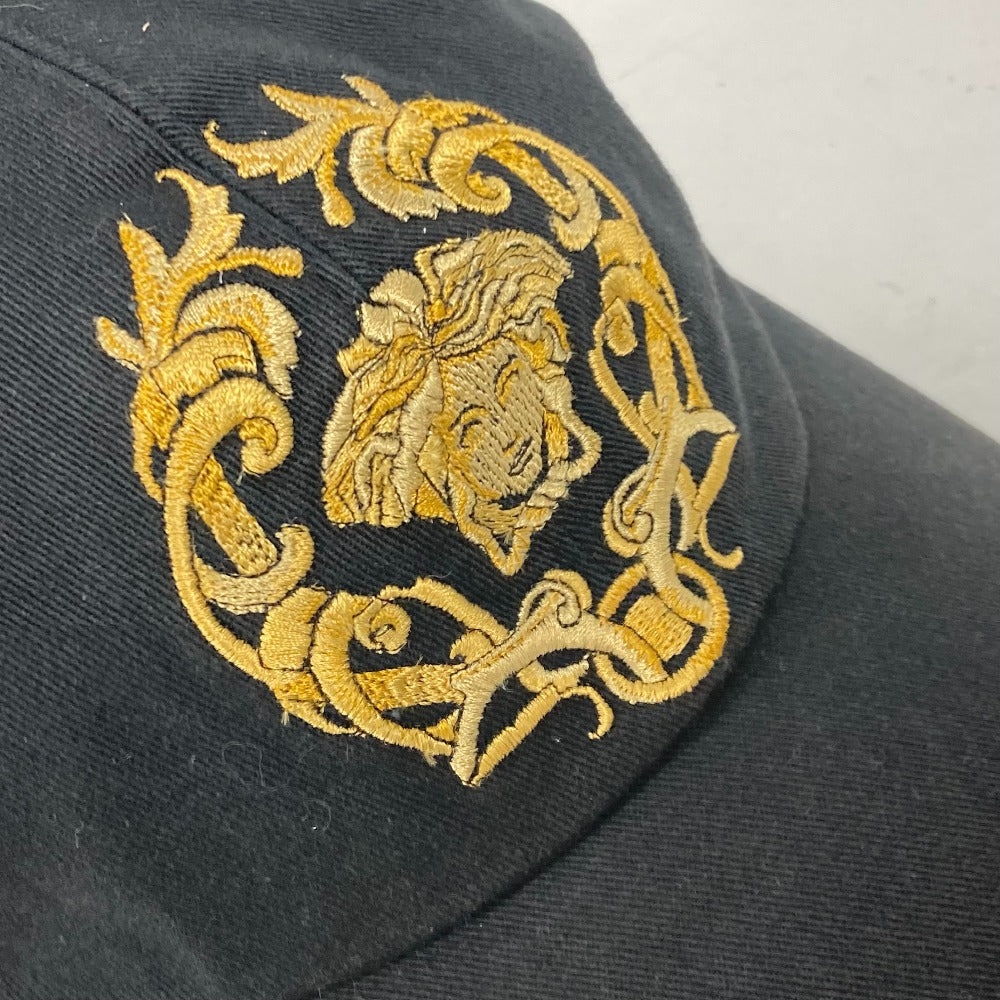 VERSACE cap cotton black Medusa logo mens 59 Used Authentic