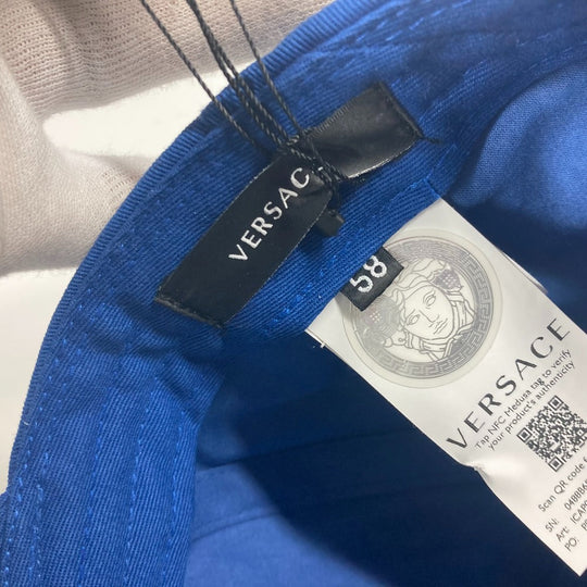 VERSACE cap cotton blue Bicolor logo Medusa unisex(Unisex) 58 Used Authentic