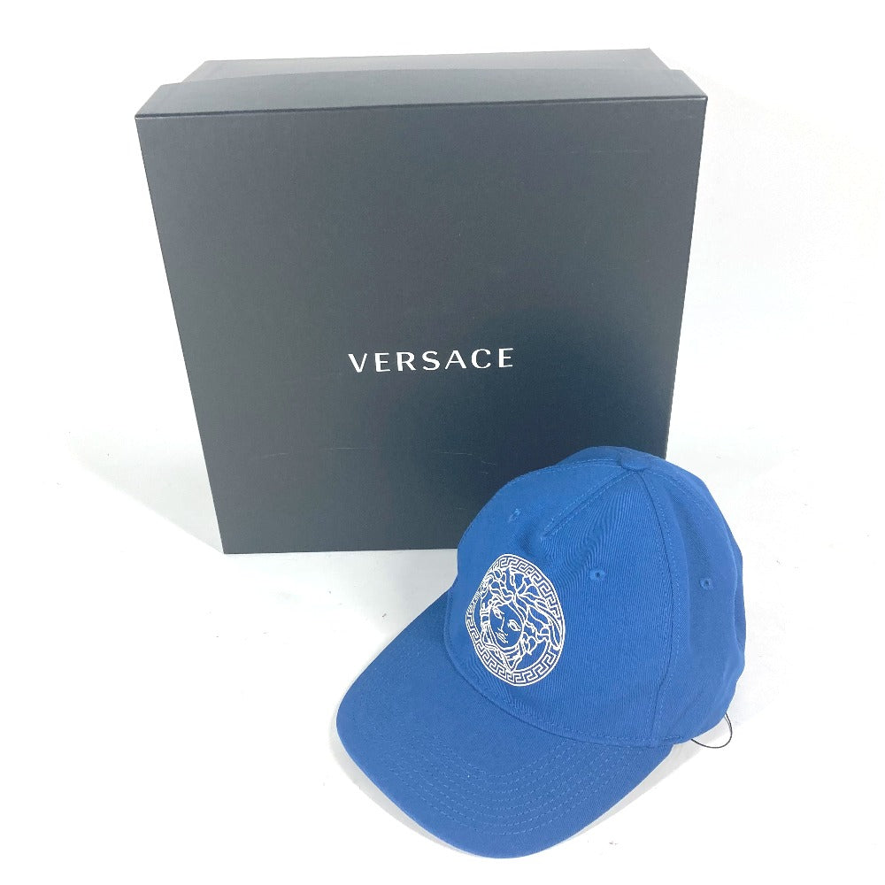 VERSACE cap cotton blue Bicolor logo Medusa unisex(Unisex) 58 Used Authentic