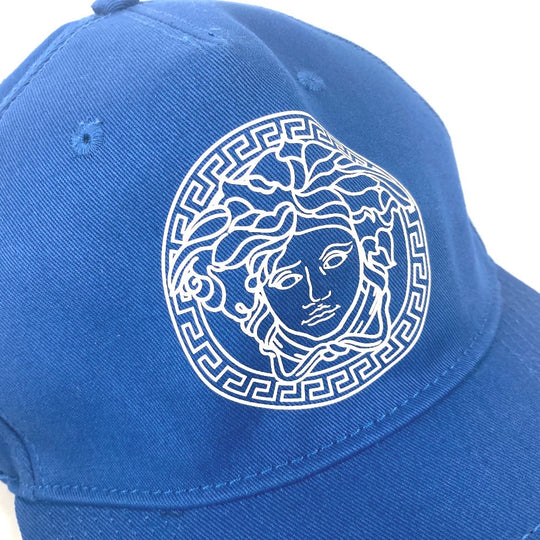 VERSACE cap cotton blue Bicolor logo Medusa unisex(Unisex) 58 Used Authentic
