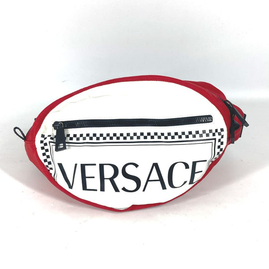 VERSACE Sling bag Nylon multicolor Cross Shoulder Bag, Bag, Waist Pouch, Belt Bag logo mens Used Authentic