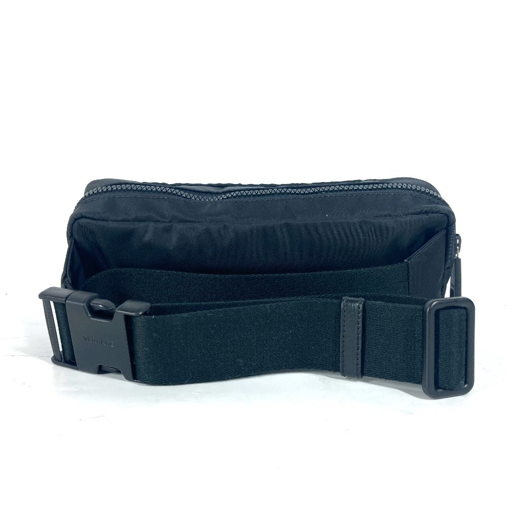 VERSACE Sling bag Nylon black By color logo unisex(Unisex) Used Authentic