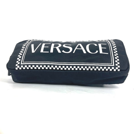 VERSACE Sling bag Nylon black By color logo unisex(Unisex) Used Authentic