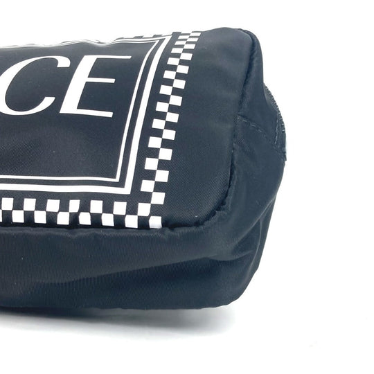 VERSACE Sling bag Nylon black By color logo unisex(Unisex) Used Authentic