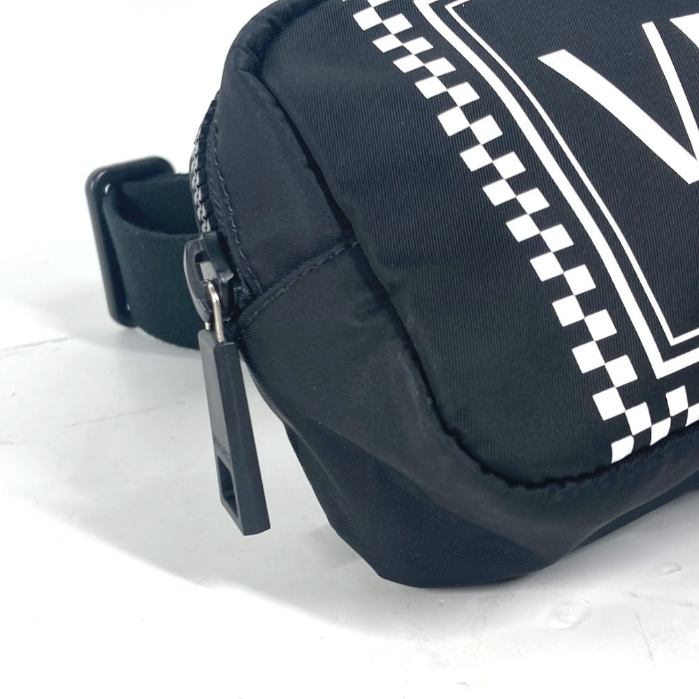 VERSACE Sling bag Nylon black By color logo unisex(Unisex) Used Authentic