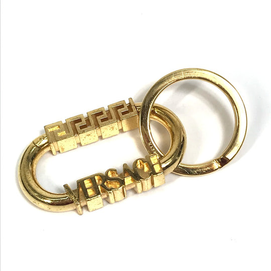 VERSACE key ring metal gold Greca logo key chain
