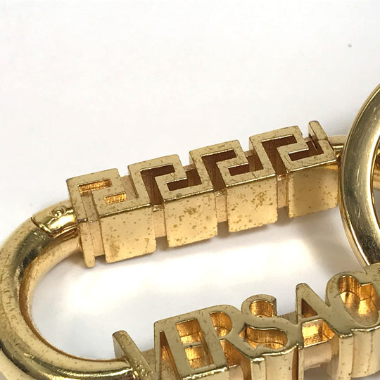 VERSACE key ring metal gold Greca logo key chain