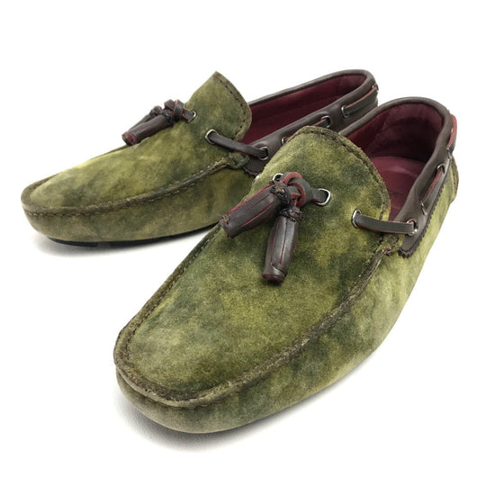Berluti loafers suede green Flat shoes Tassel moccasins mens 6 Used Authentic