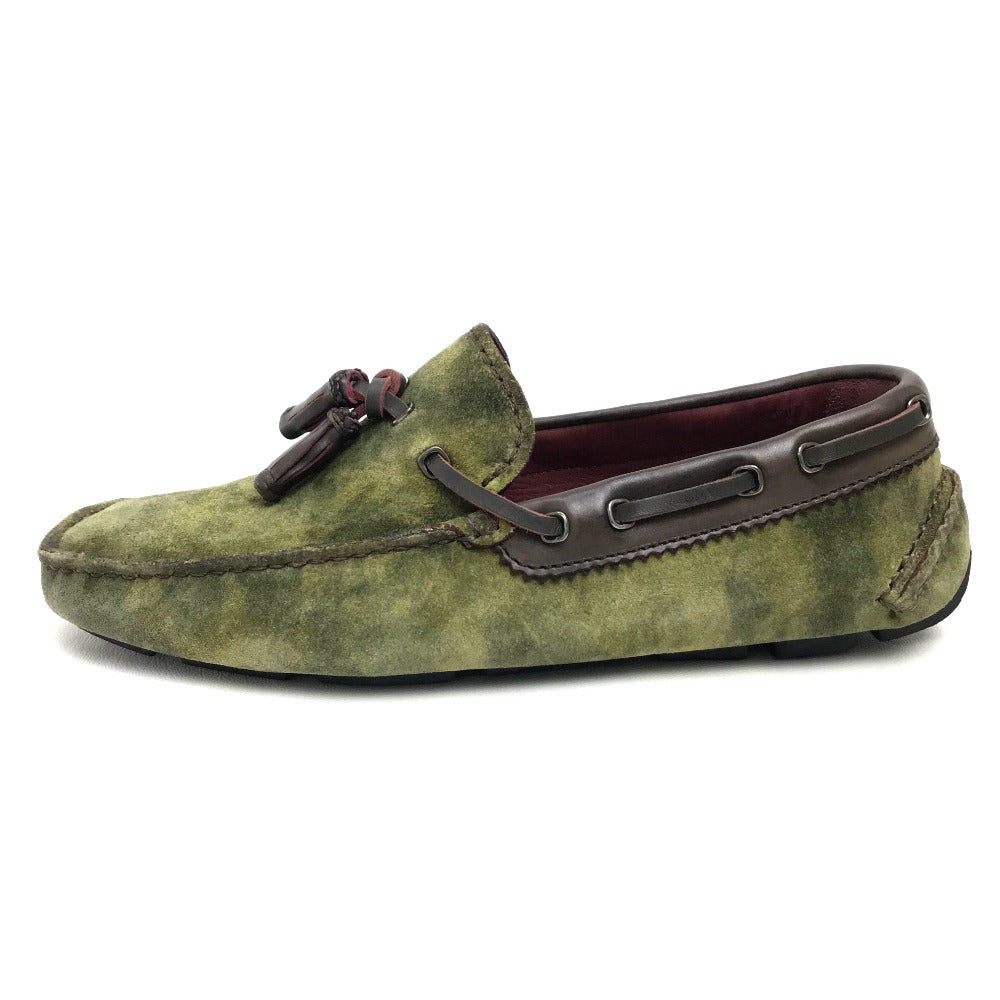 Berluti loafers suede green Flat shoes Tassel moccasins mens 6 Used Authentic