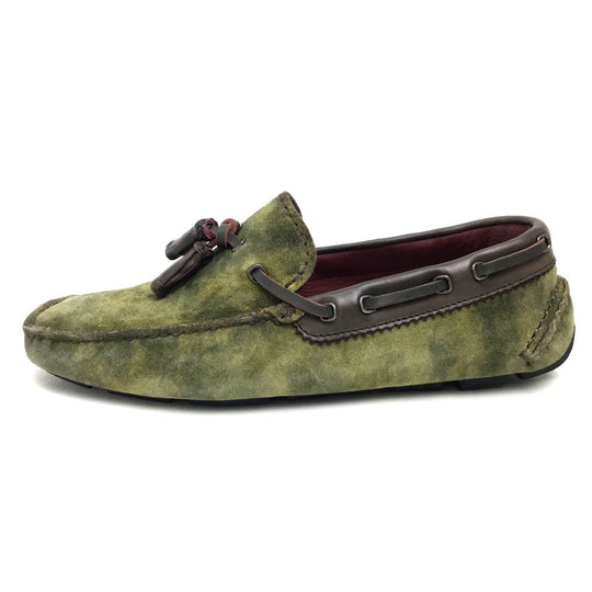 Berluti loafers suede green Flat shoes Tassel moccasins mens 6 Used Authentic