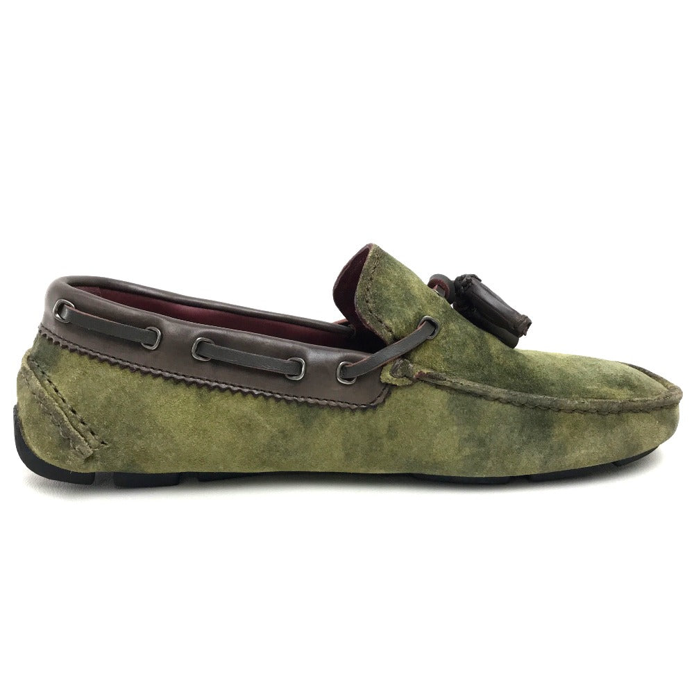 Berluti loafers suede green Flat shoes Tassel moccasins mens 6 Used Authentic