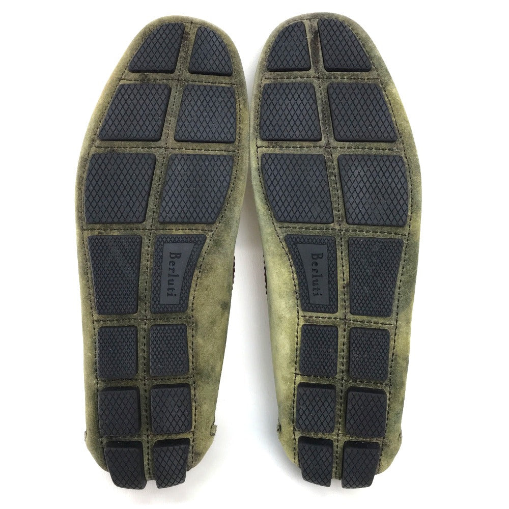 Berluti loafers suede green Flat shoes Tassel moccasins mens 6 Used Authentic