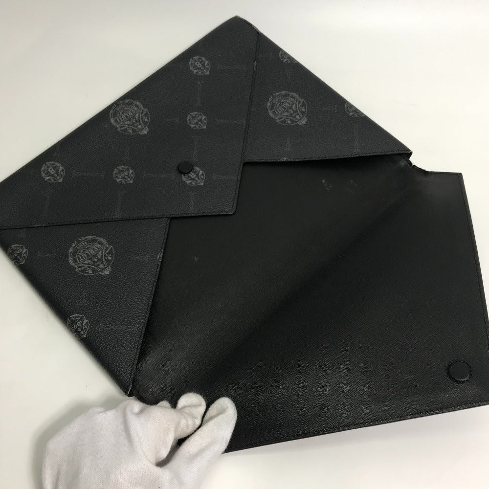 Berluti Clutch bag leather black logo mens Used Authentic