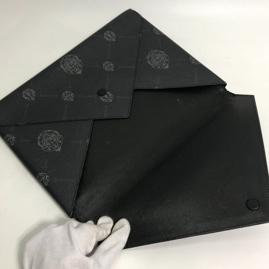 Berluti Clutch bag leather black logo mens Used Authentic