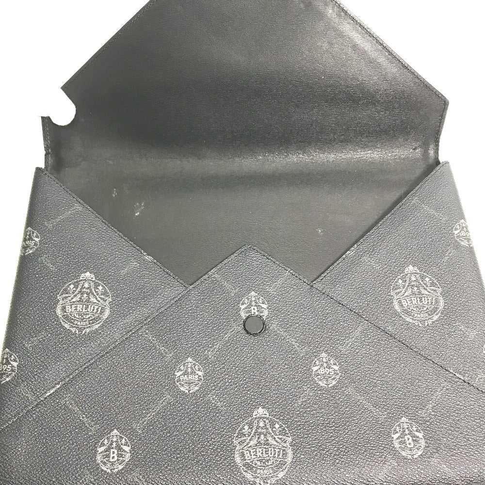 Berluti Clutch bag leather black logo mens Used Authentic
