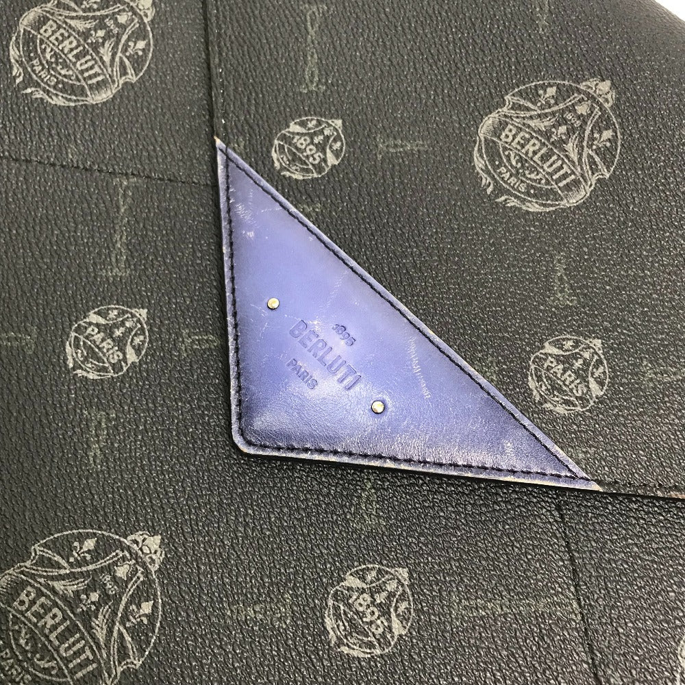 Berluti Clutch bag leather black logo mens Used Authentic