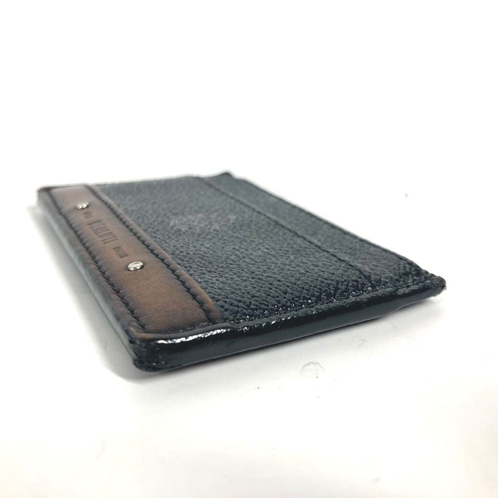Berluti Card Case Leather / PVC black logo mens Used Authentic