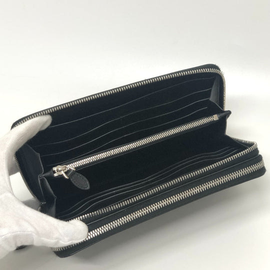 Berluti Long Wallet Purse leather black Calligraphy
