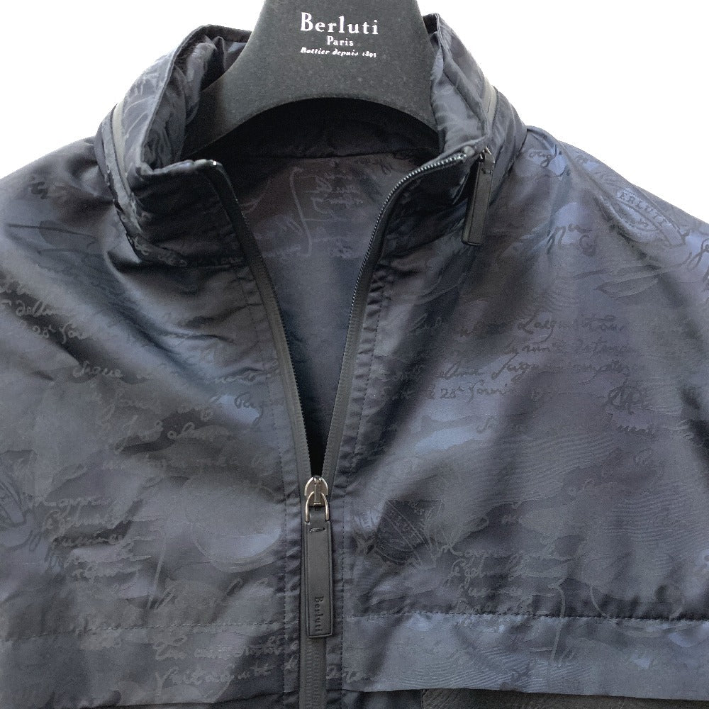 Berluti Hoodie Nylon Navy tops Calligraphy mens A48 Used Authentic
