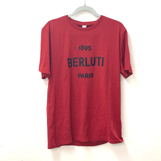 Berluti Short sleeve T-shirt cotton Red logo mens M Used Authentic