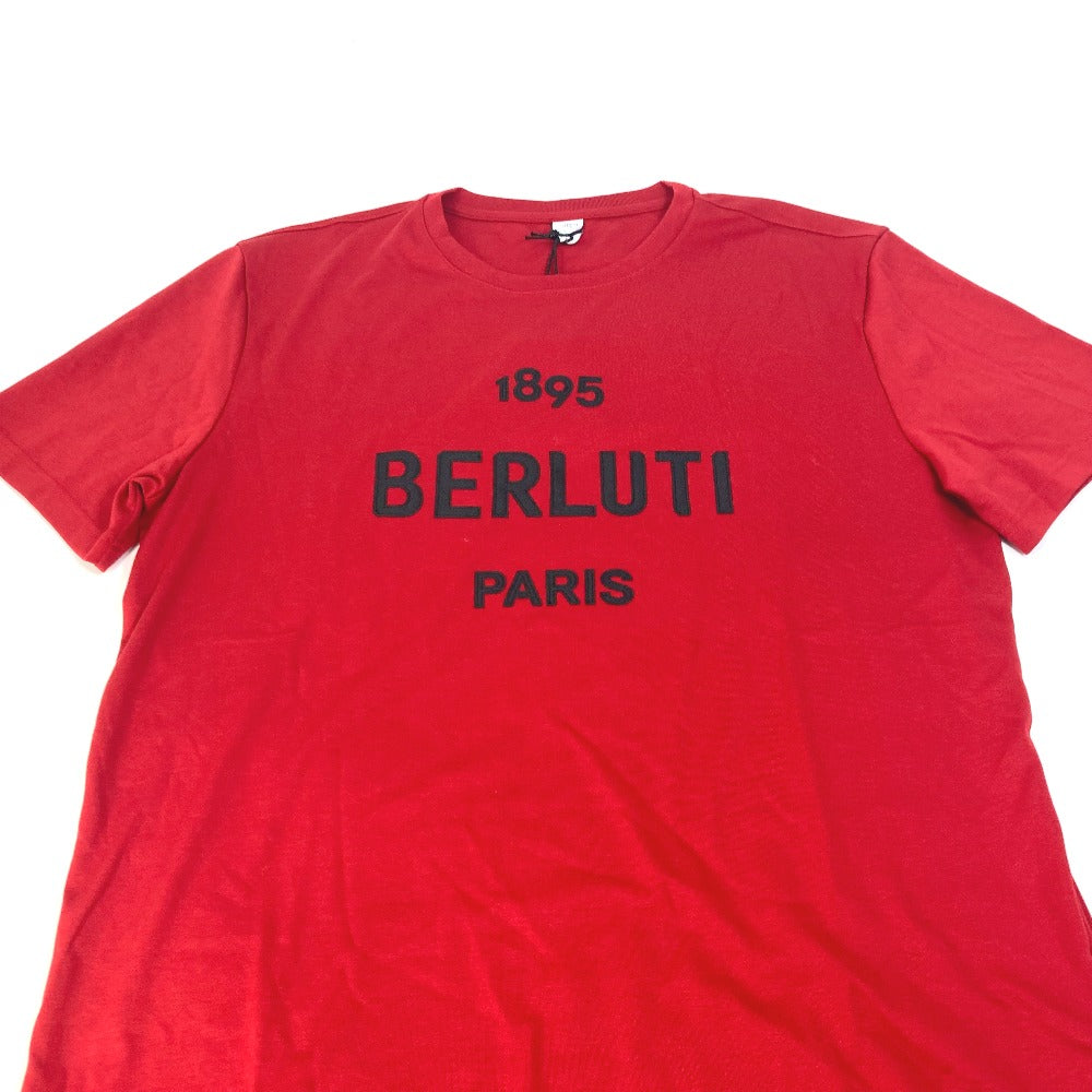 Berluti Short sleeve T-shirt cotton Red logo mens M Used Authentic
