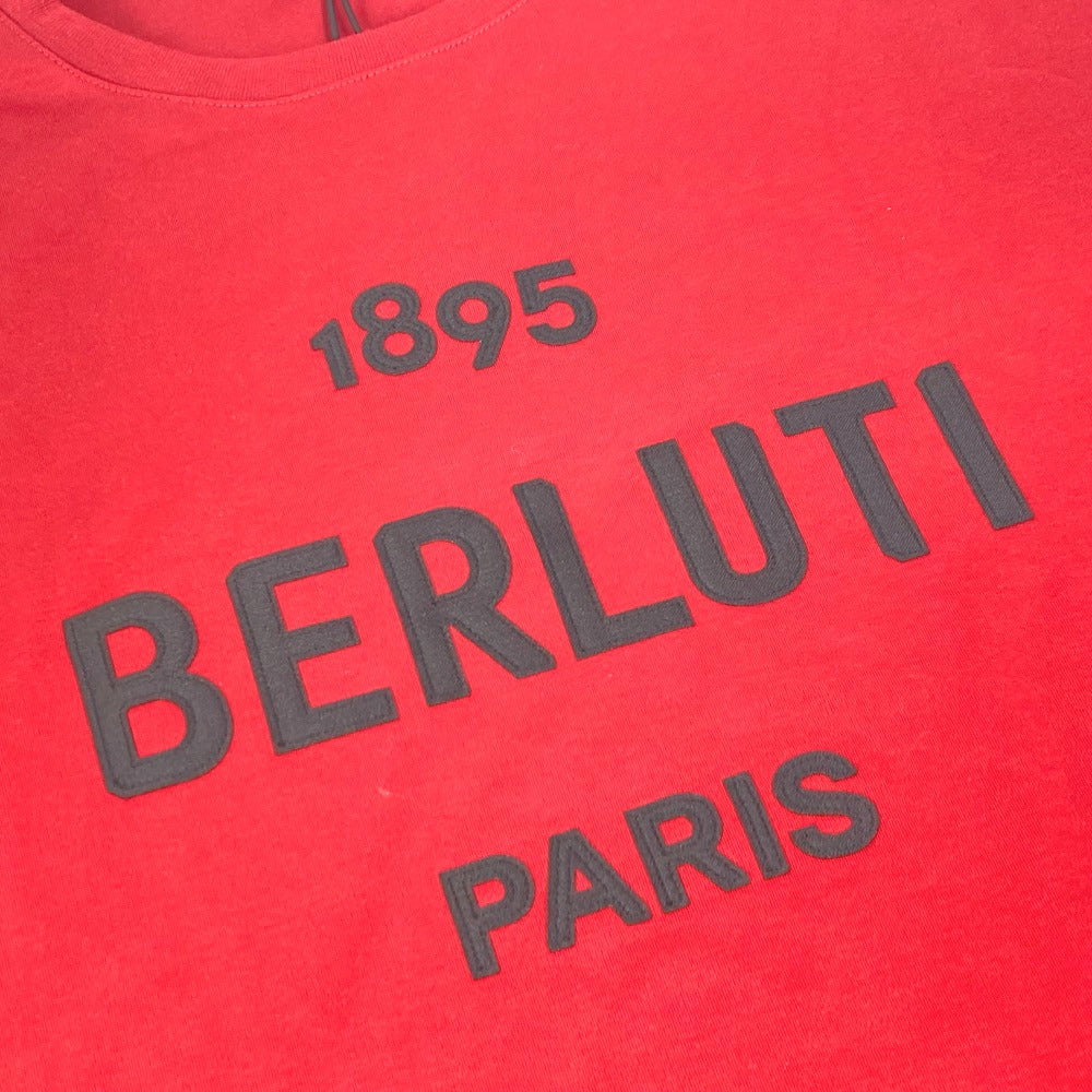 Berluti Short sleeve T-shirt cotton Red logo mens M Used Authentic