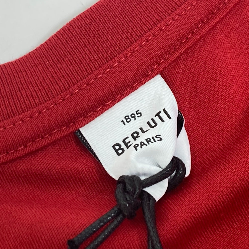 Berluti Short sleeve T-shirt cotton Red logo mens M Used Authentic